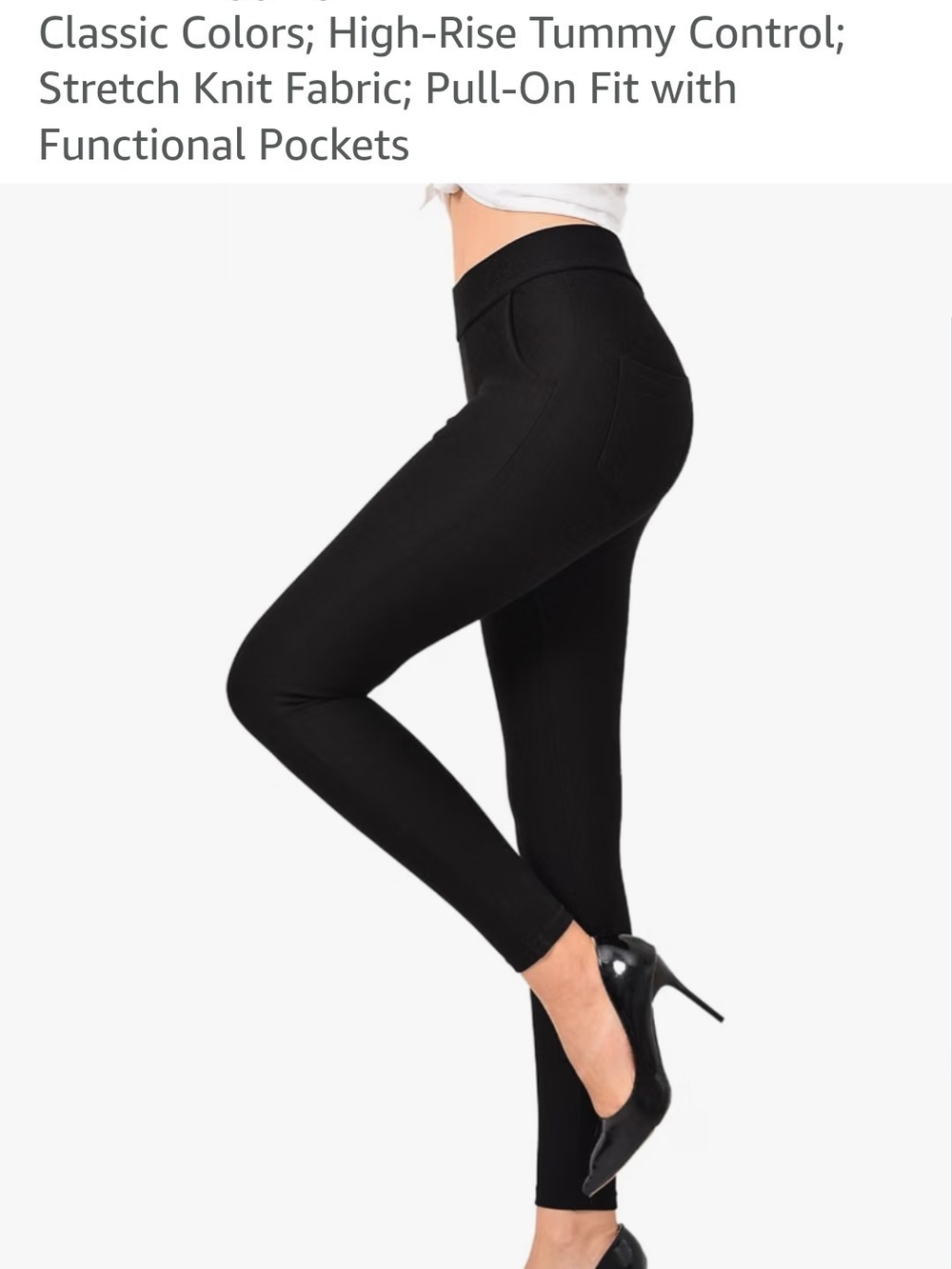 High-Rise Black Pull-On Skinny Pants with Tummy Control